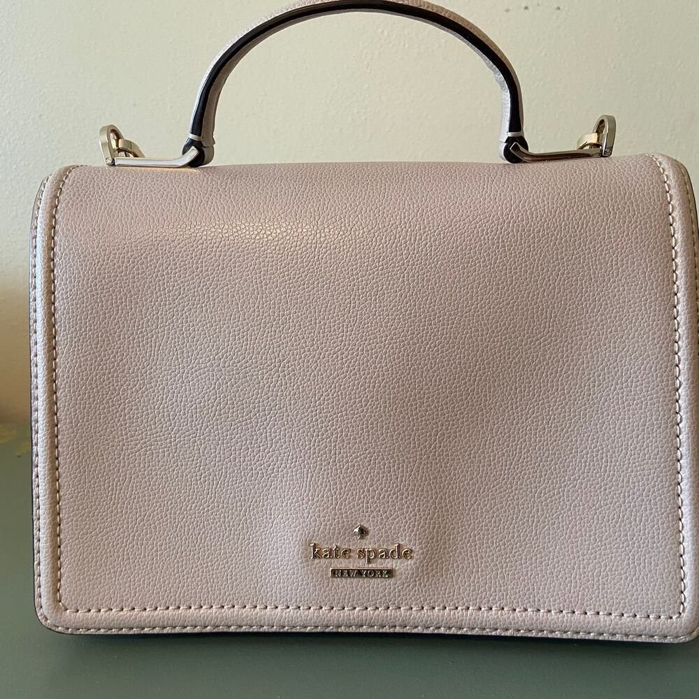 Kate Spade Patterson Drive Medium Maisie Taupe and White Bag